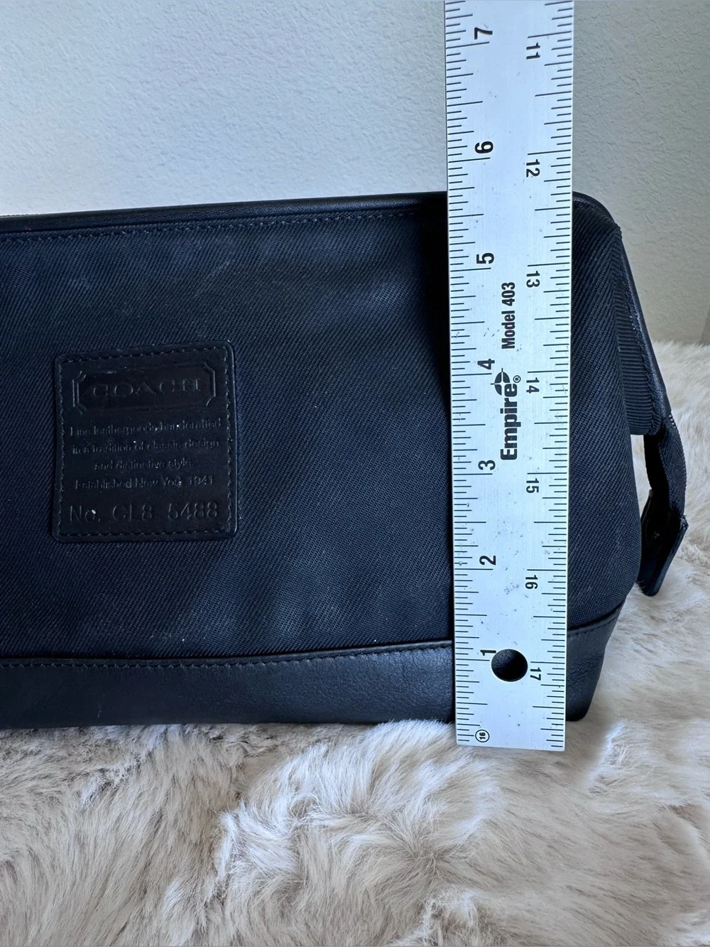 Coach Twill Travel Kit style # 5488 Black Canvas/Leather‎ toiletries rare